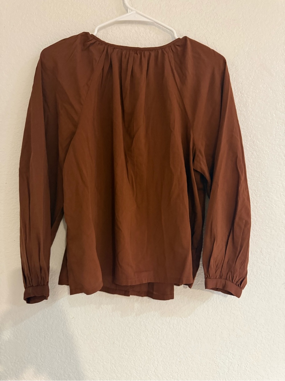Target Rust Brown Button-Front Peasant Blouse - Picture 2 of 3